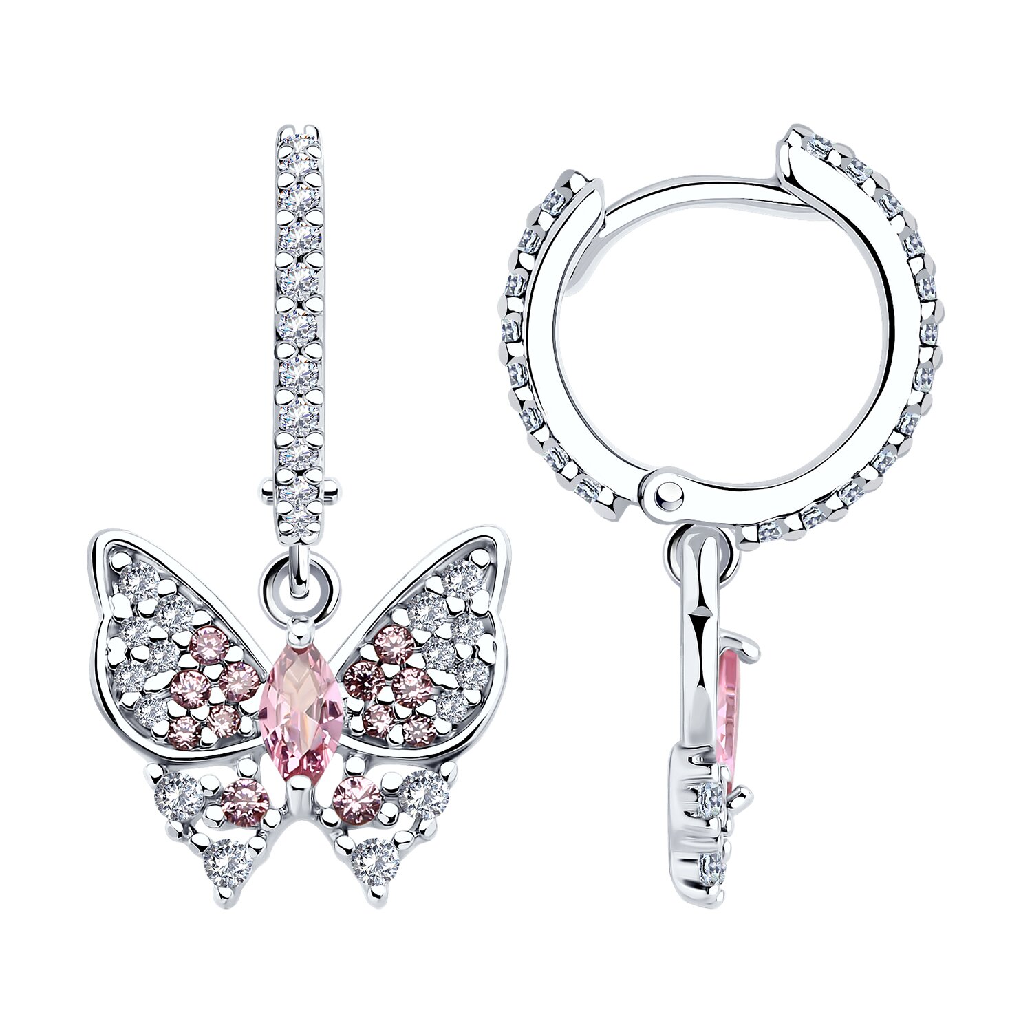 Серьги из серебра с фианитами Ювелирное изделие - Серьги из серебра с фианитами в магазине Best-Gold 141652