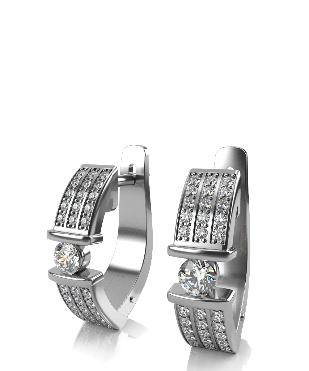 Серьги из серебра с фианитами Ювелирное изделие - Серьги из серебра с фианитами в магазине Best-Gold 134654