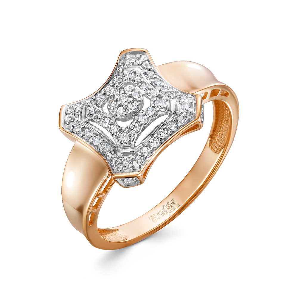 Ювелирное изделие - Кольцо из красного золота с бриллиантами в магазине Best-Gold 141493