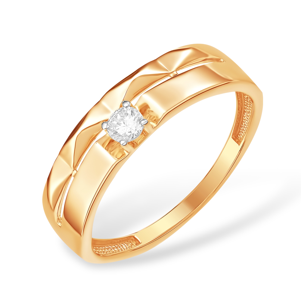 Кольцо из красного золота с фианитами Ювелирное изделие - Кольцо из красного золота с фианитами в магазине Best-Gold 048905