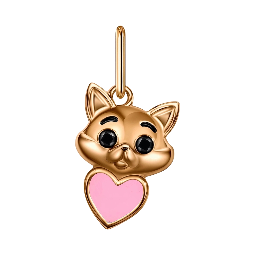 Подвеска из красного золота с фианитами и эмалью Ювелирное изделие - Подвеска из красного золота с фианитами и эмалью в магазине Best-Gold 150614