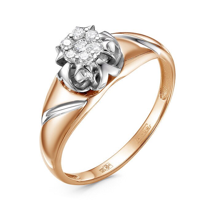 Кольцо из красного золота с бриллиантами Ювелирное изделие - Кольцо из красного золота с бриллиантами в магазине Best-Gold 028483