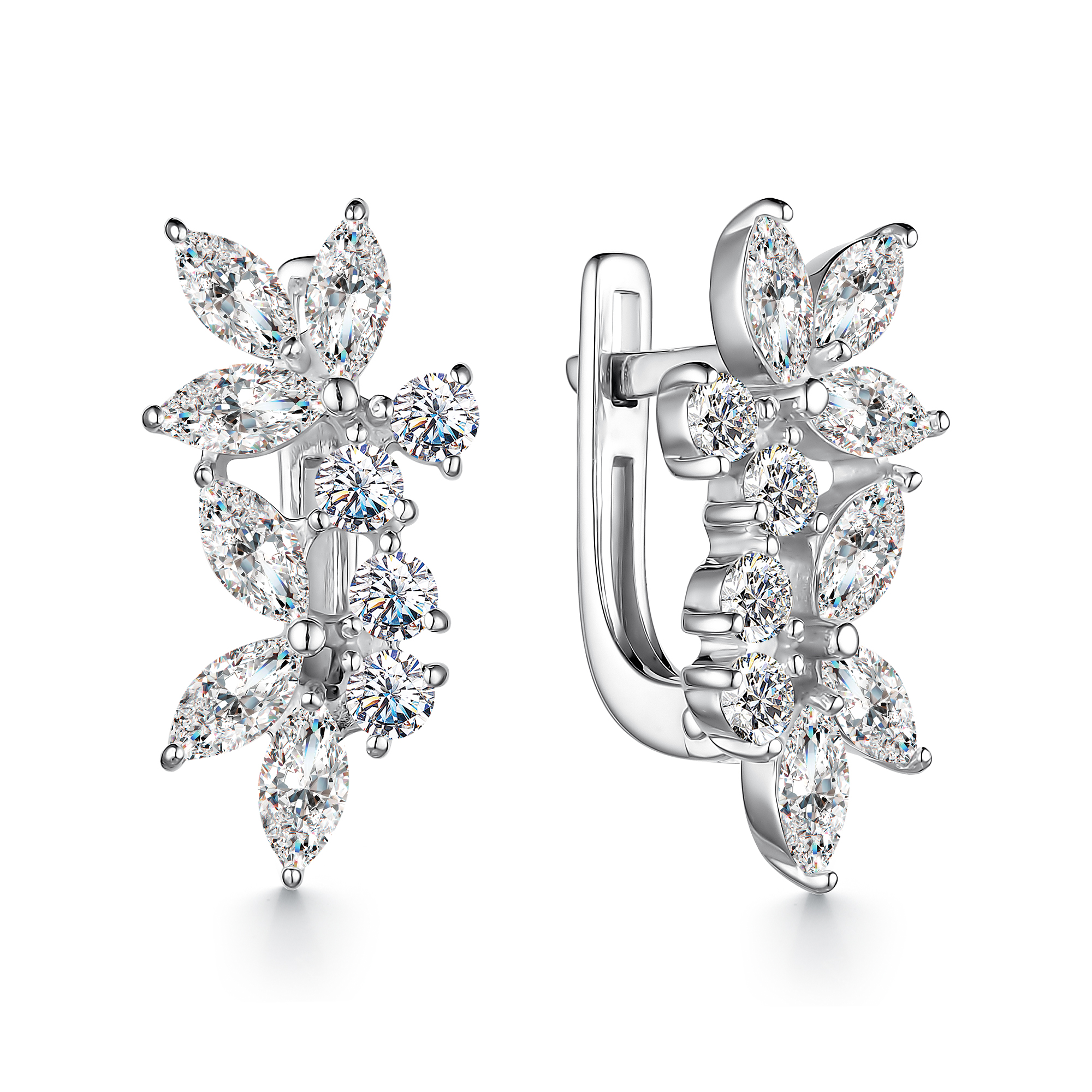 Ювелирное изделие - Серьги из серебра с фианитами в магазине Best-Gold 125486