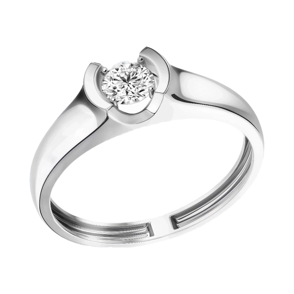 Ювелирное изделие - Кольцо помолвочное из белого золота с фианитом в магазине Best-Gold 155994