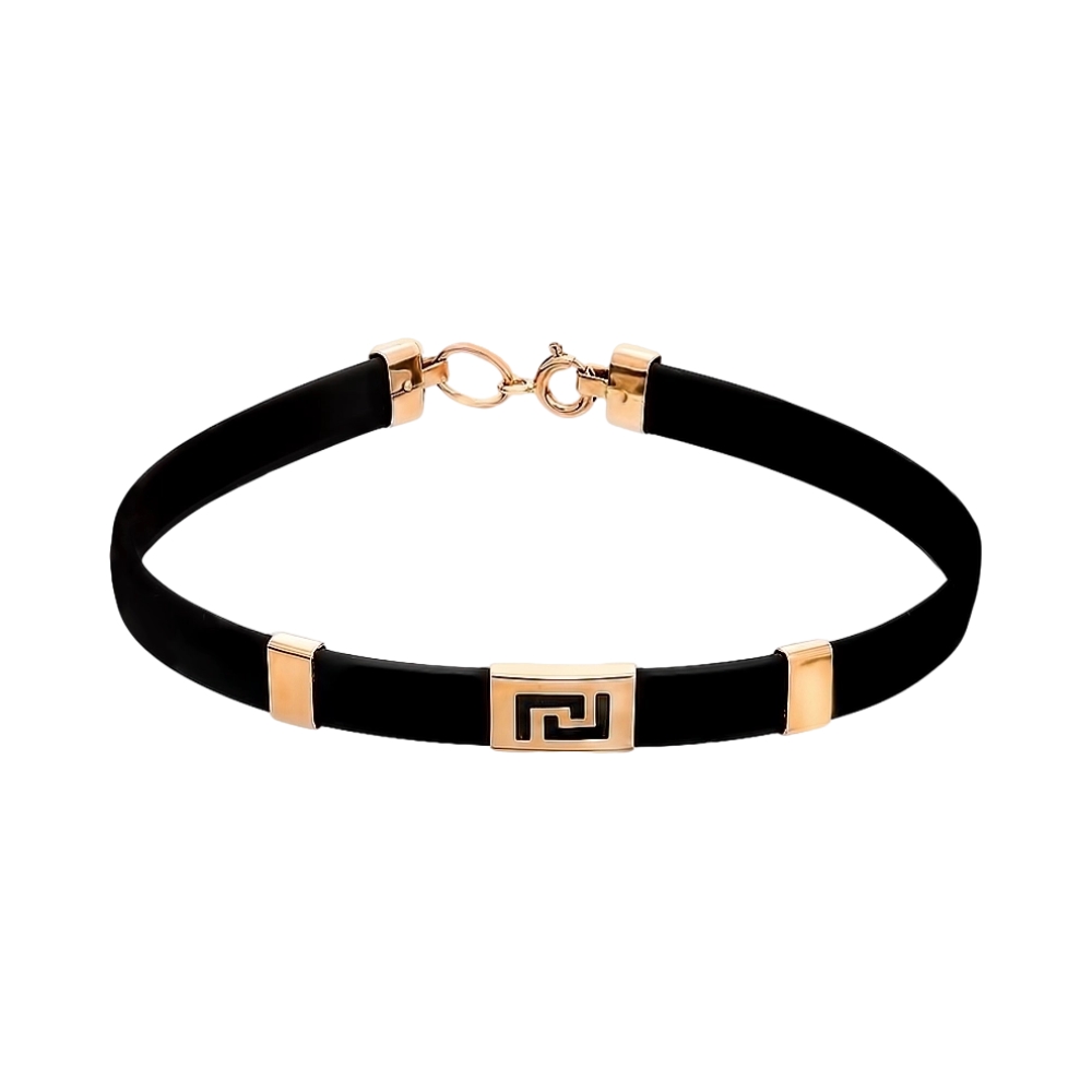 Ювелирное изделие - Браслет из каучука с золотом в магазине Best-Gold 014188