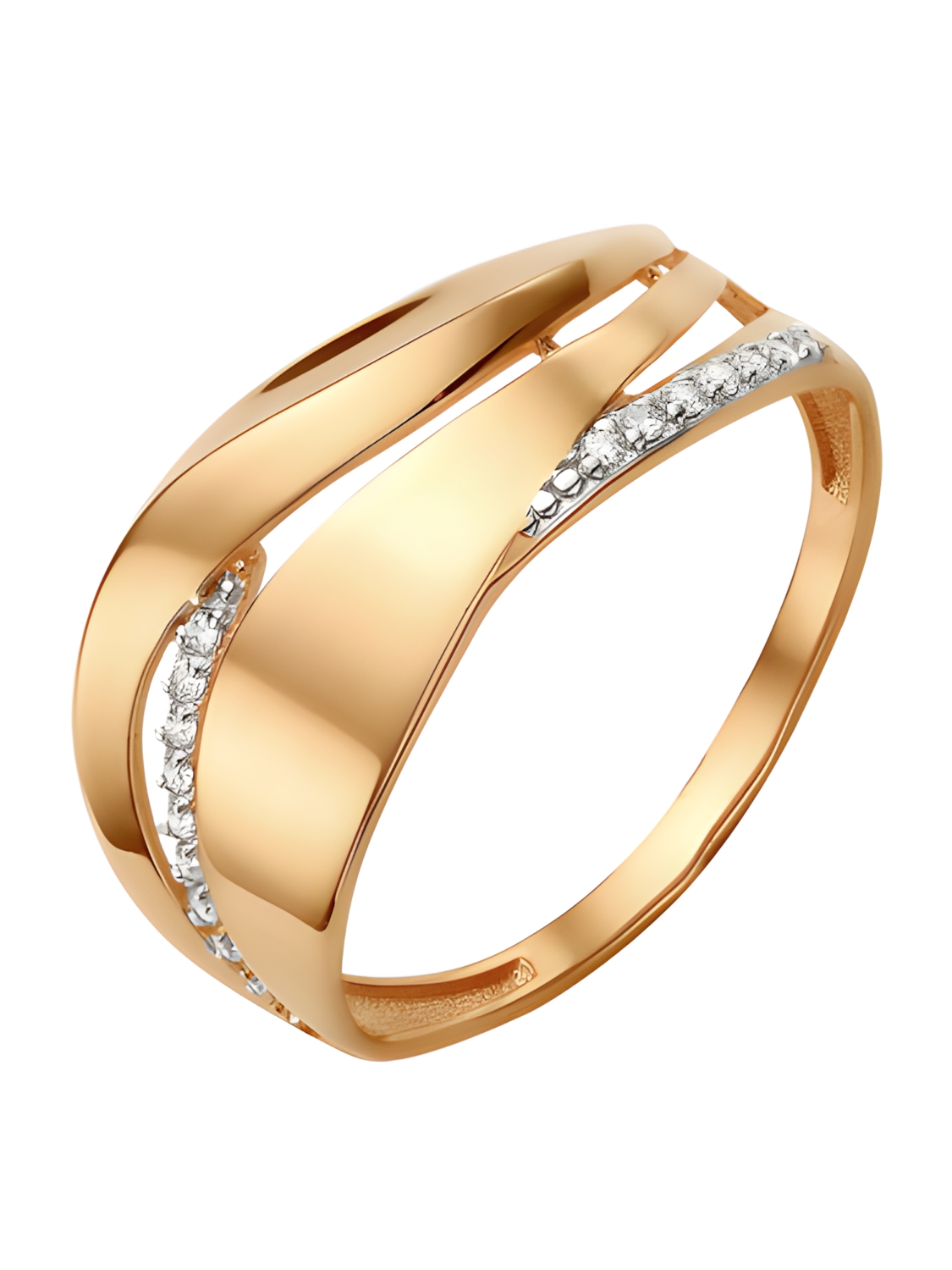 Ювелирное изделие - Кольцо из красного золота с фианитами в магазине Best-Gold 143674