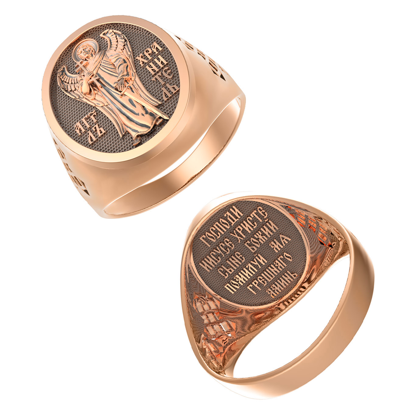 Печатка мужская из красного золота