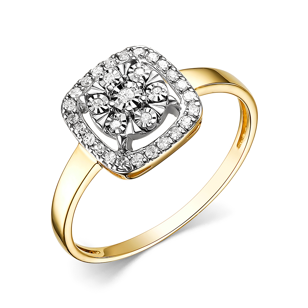 Кольцо из желтого золота с бриллиантами Ювелирное изделие - Кольцо из желтого золота с бриллиантами в магазине Best-Gold 148446