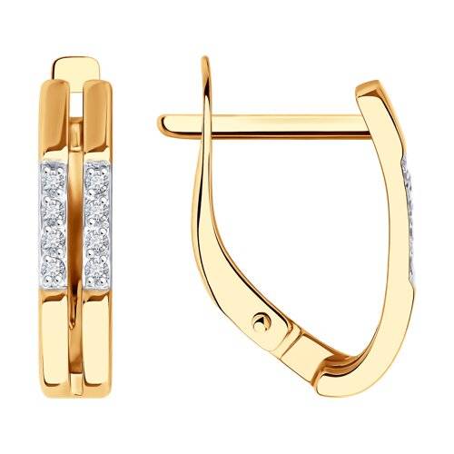 Ювелирное изделие - Серьги из красного золота с фианитами в магазине Best-Gold 149765