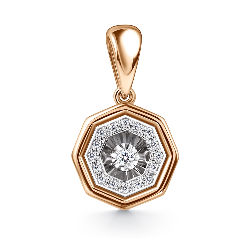 Ювелирное изделие - Подвеска из красного золота с бриллиантами в магазине Best-Gold 157299