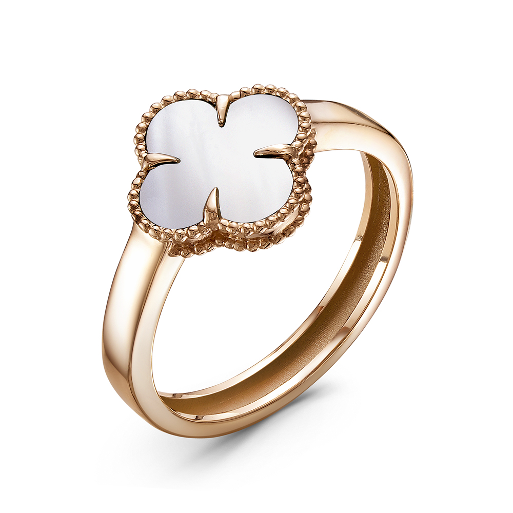 Кольцо из красного золота с перламутром Ювелирное изделие - Кольцо из красного золота с перламутром в магазине Best-Gold 125957