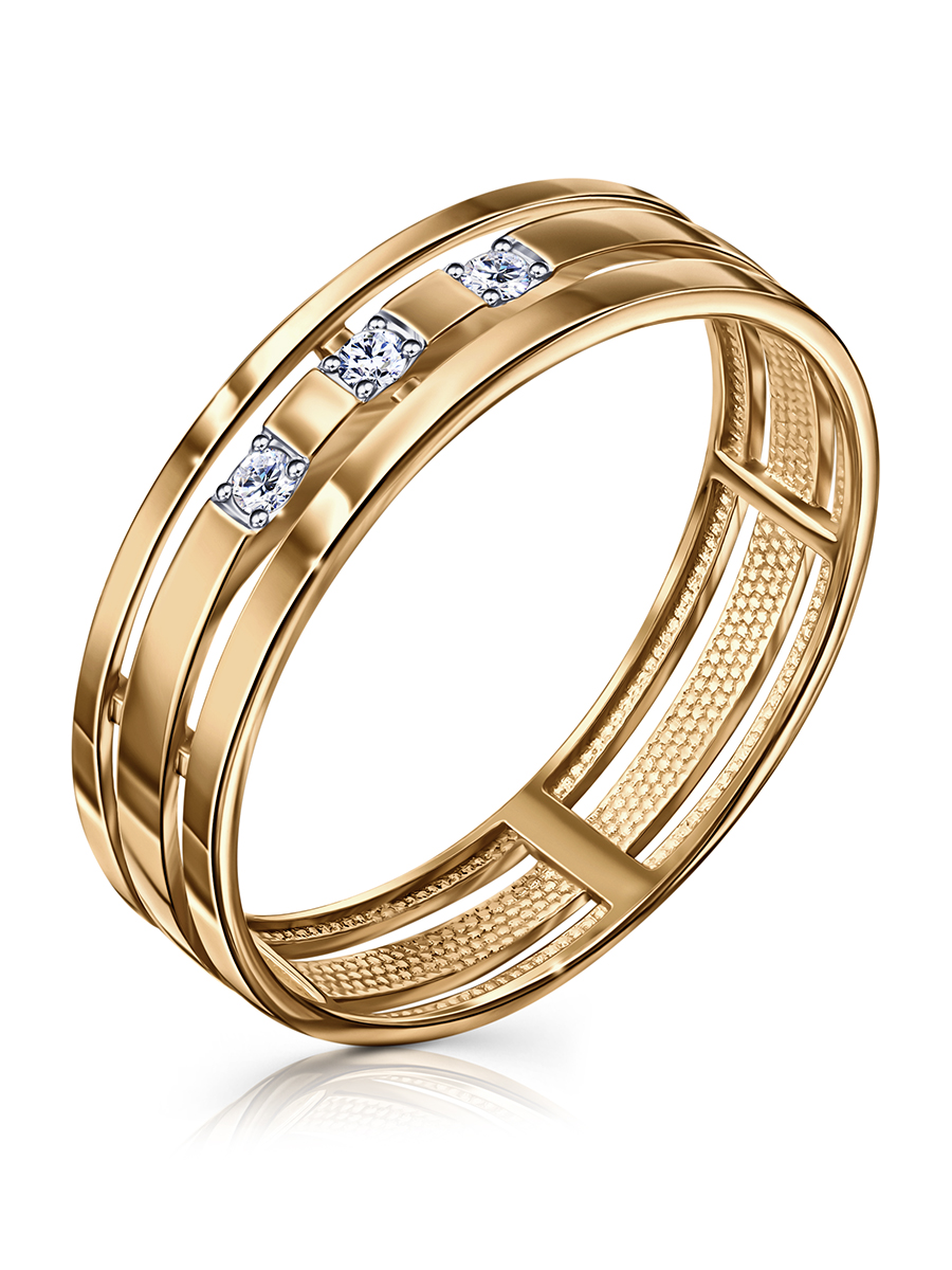 Обручальное кольцо из красного золота с фианитами Ювелирное изделие - Обручальное кольцо из красного золота с фианитами в магазине Best-Gold 135002