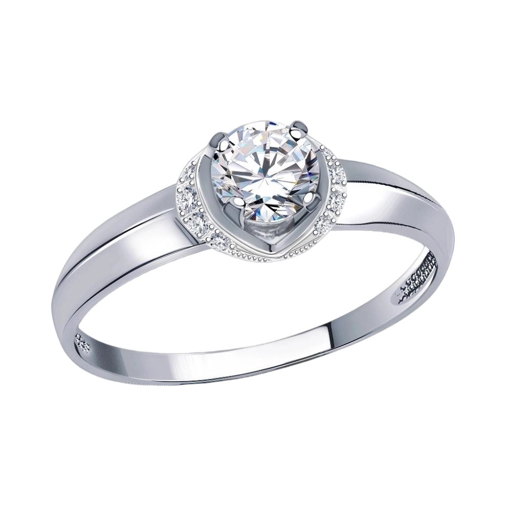 Ювелирное изделие - Кольцо из белого золота с фианитами в магазине Best-Gold 131154