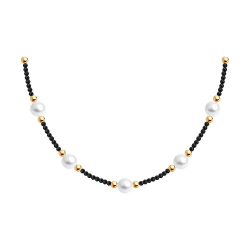 Колье из золота с жемчугом и шпинелью Ювелирное изделие - Колье из золота с жемчугом и шпинелью в магазине Best-Gold 146962