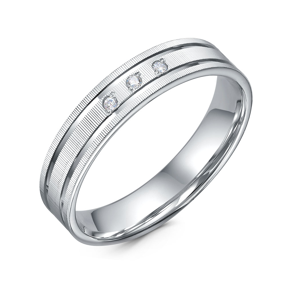 Ювелирное изделие - Обручальное кольцо из серебра с фианитами в магазине Best-Gold 157919