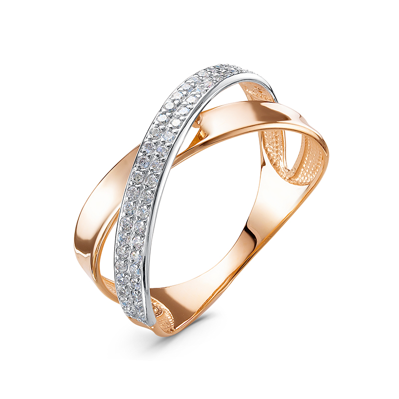 Кольцо из красного золота с фианитами Ювелирное изделие - Кольцо из красного золота с фианитами в магазине Best-Gold 133034