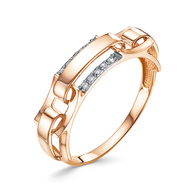 Кольцо из красного золота с фианитами Ювелирное изделие - Кольцо из красного золота с фианитами в магазине Best-Gold 133048