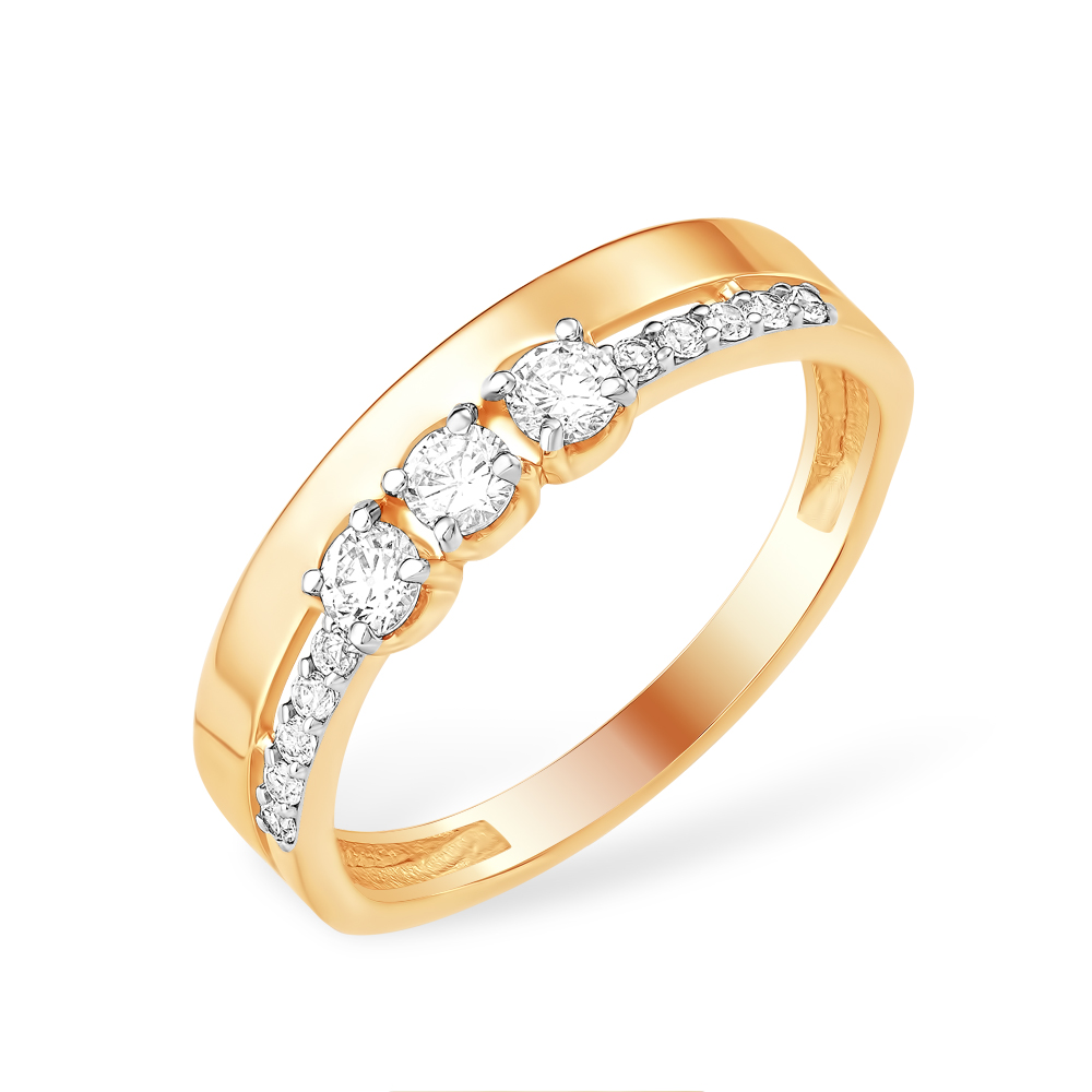 Ювелирное изделие - Кольцо из красного золота с фианитами в магазине Best-Gold 129208