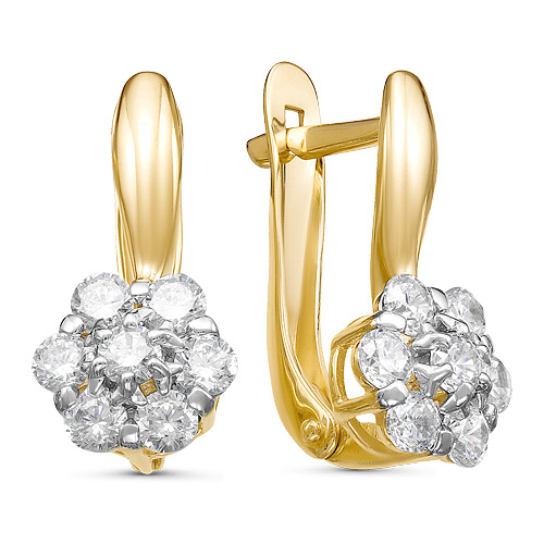 Ювелирное изделие - Серьги из красного золота с фианитами в магазине Best-Gold 147337
