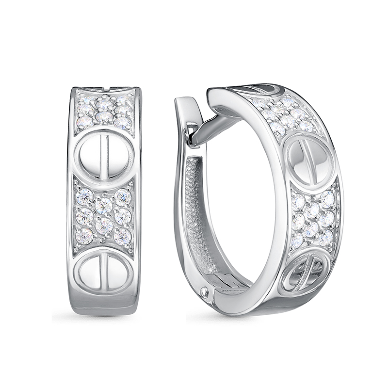 Серьги из серебра с фианитами Ювелирное изделие - Серьги из серебра с фианитами в магазине Best-Gold 133325