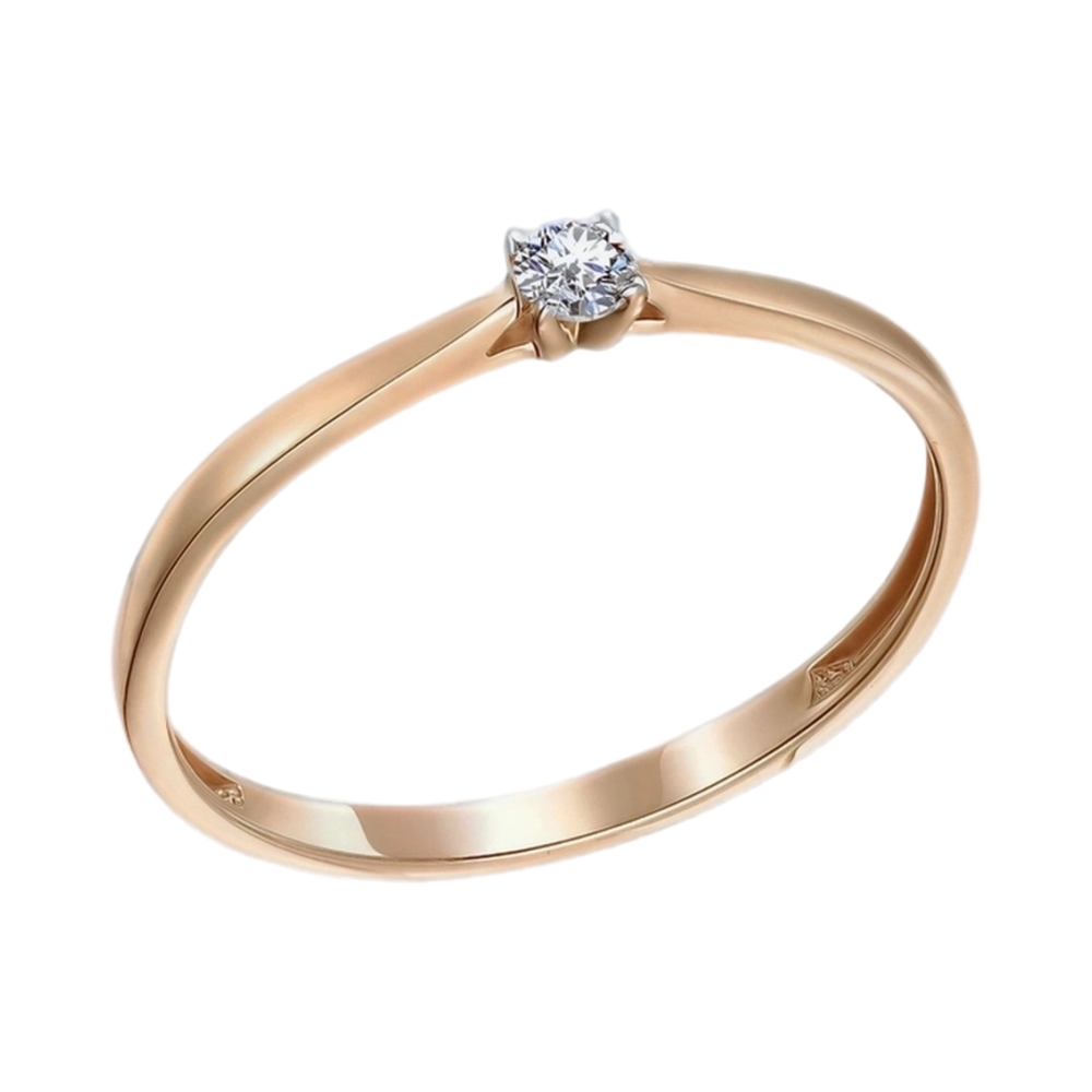 Ювелирное изделие - Кольцо из красного золота с бриллиантом в магазине Best-Gold 153719