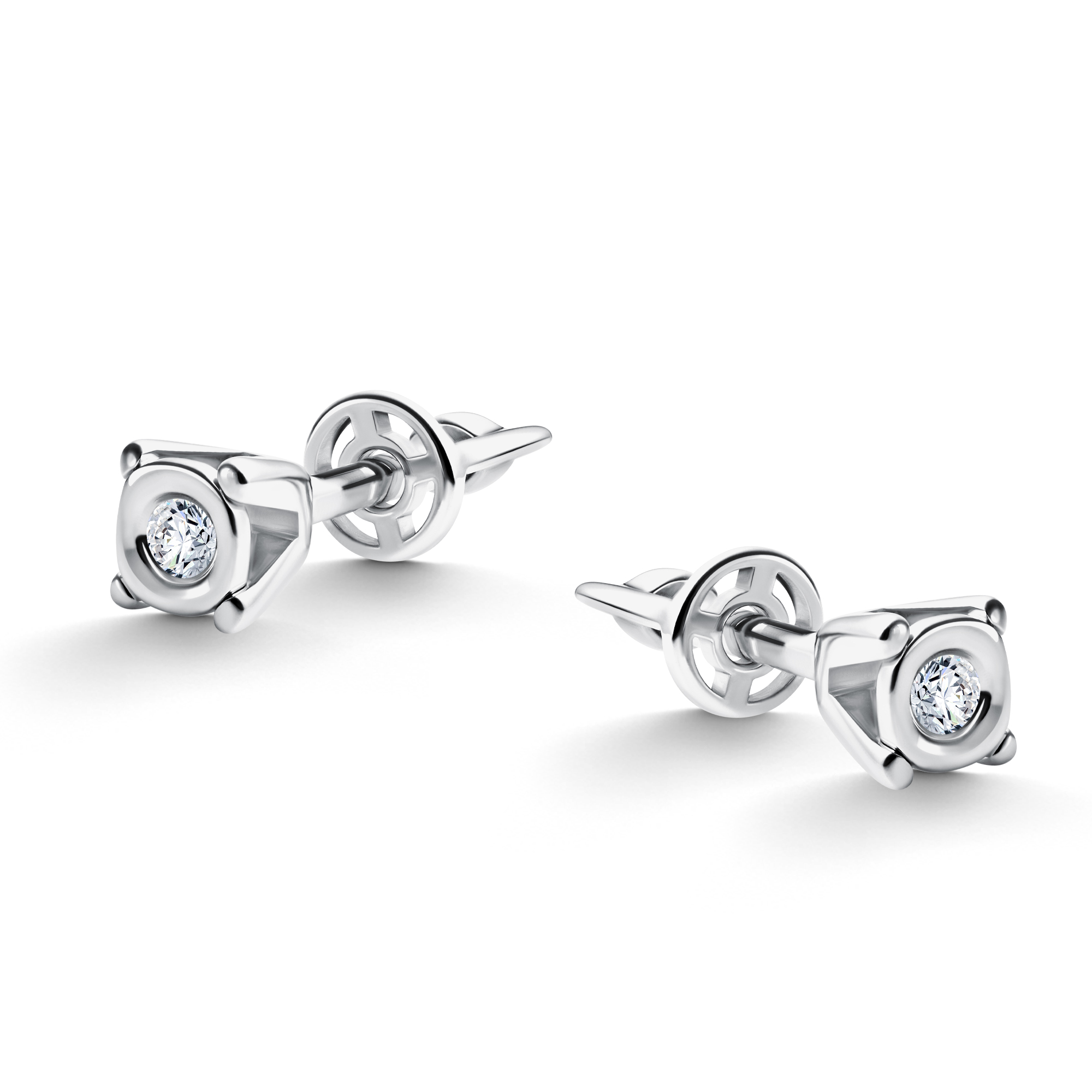 Ювелирное изделие - Серьги из белого золота с бриллиантами в магазине Best-Gold 154407