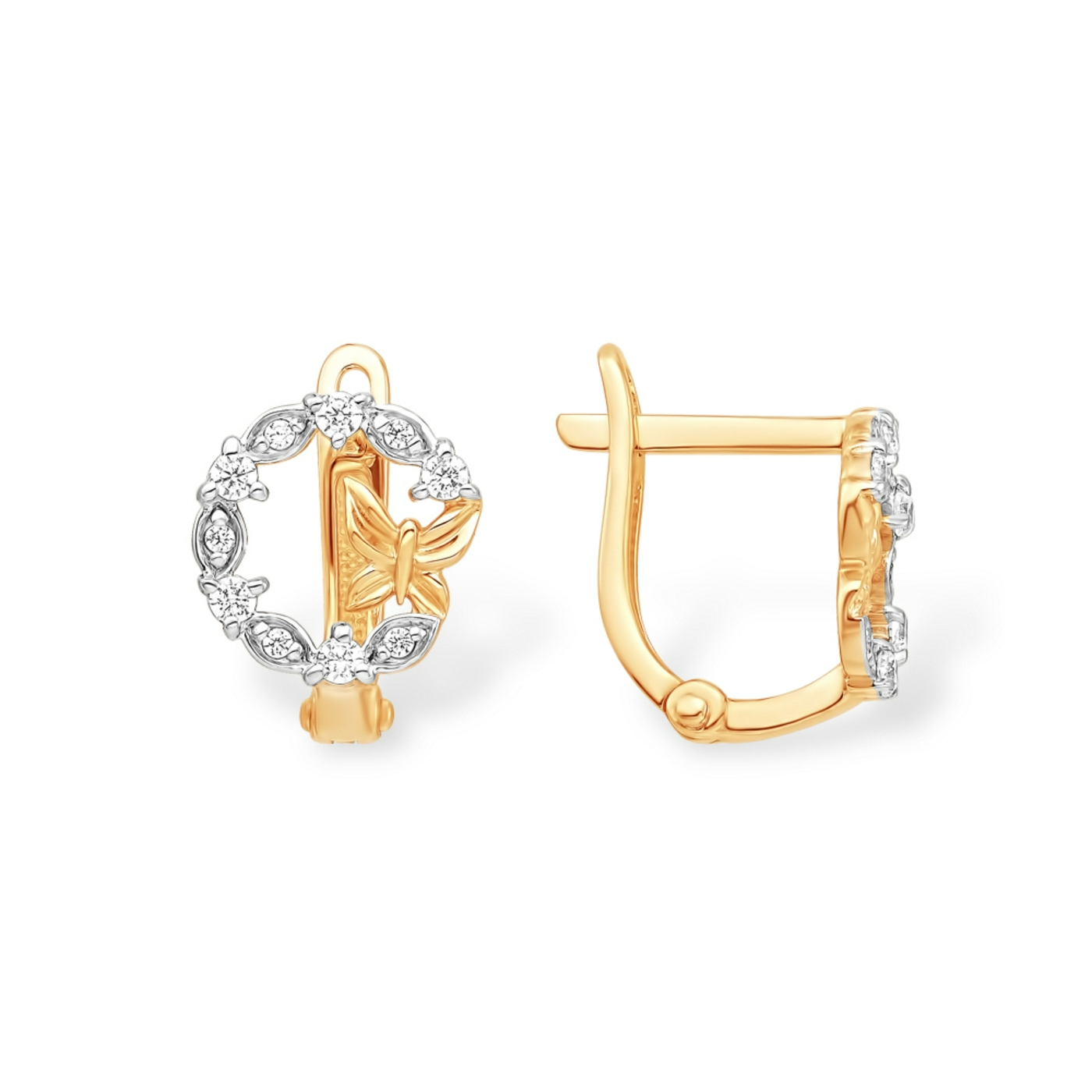 Серьги из красного золота с фианитами Ювелирное изделие - Серьги из красного золота с фианитами в магазине Best-Gold 151514