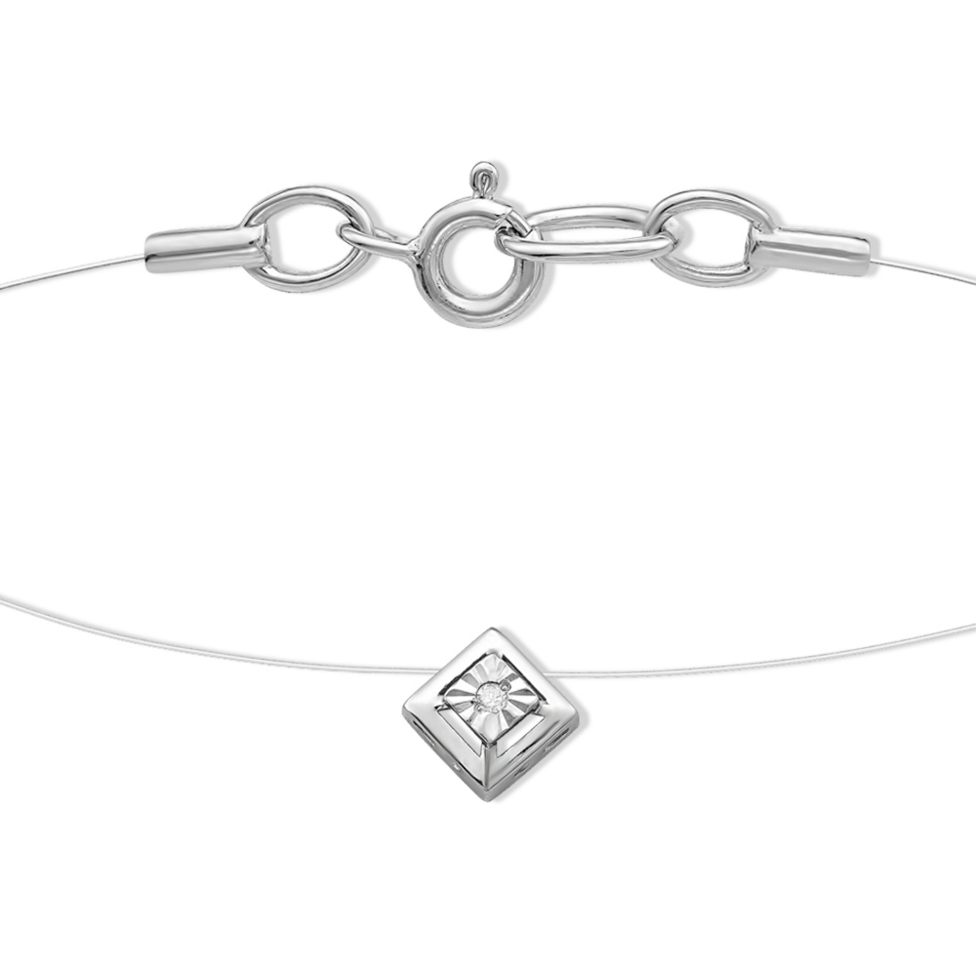 Ювелирное изделие - Колье из серебра с бриллиантом в магазине Best-Gold 153550