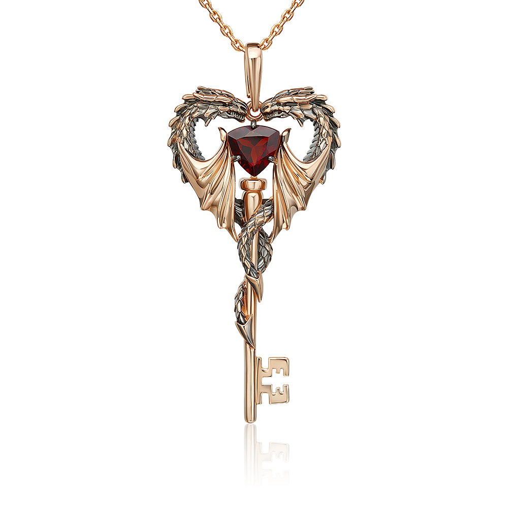 Ювелирное изделие - Подвеска из красного золота с гранатом в магазине Best-Gold 139325