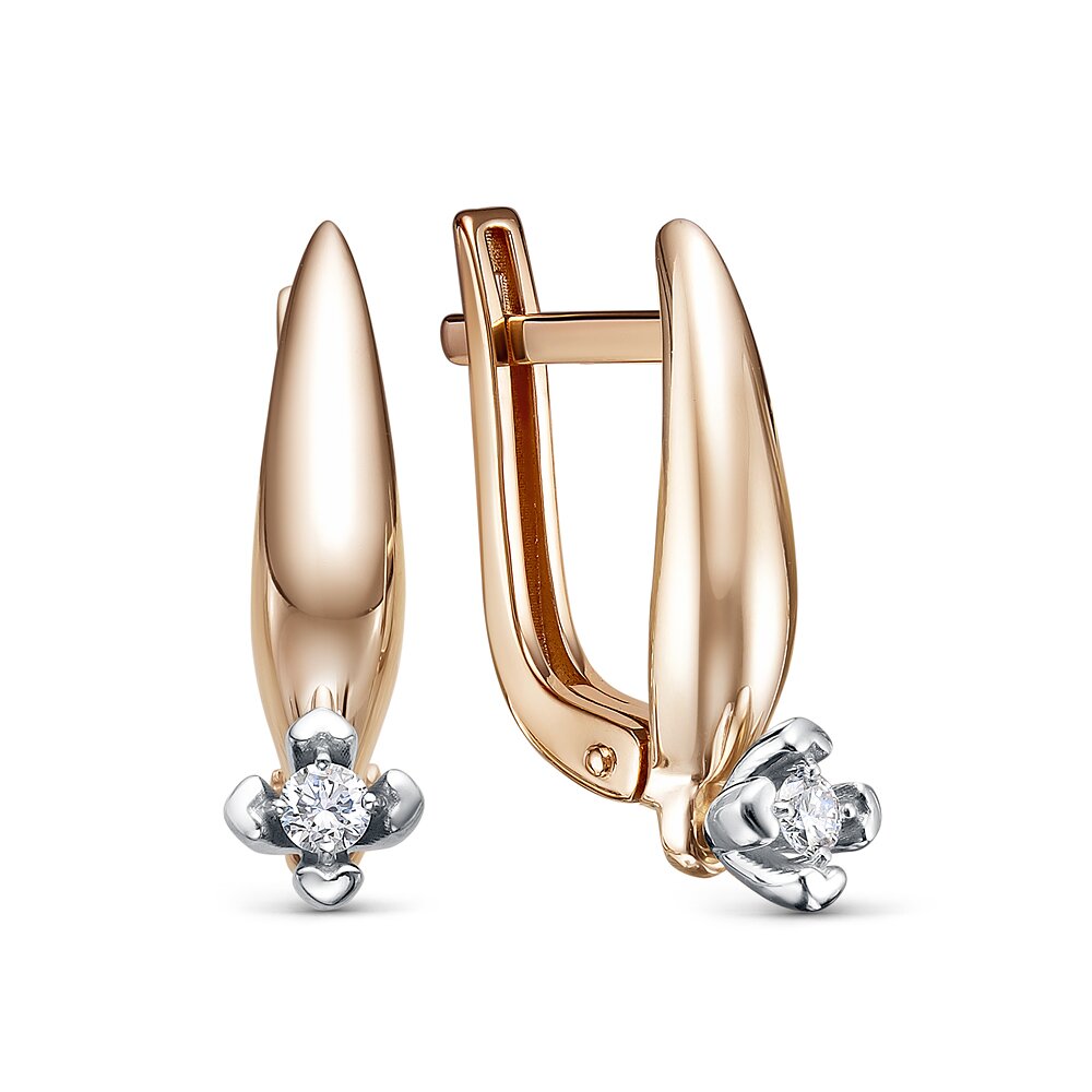 Серьги из красного золота с бриллиантами Ювелирное изделие - Серьги из красного золота с бриллиантами в магазине Best-Gold 081698