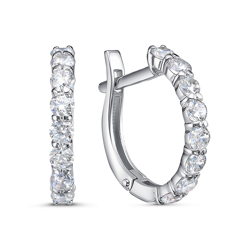 Серьги из серебра с фианитами Ювелирное изделие - Серьги из серебра с фианитами в магазине Best-Gold 133360