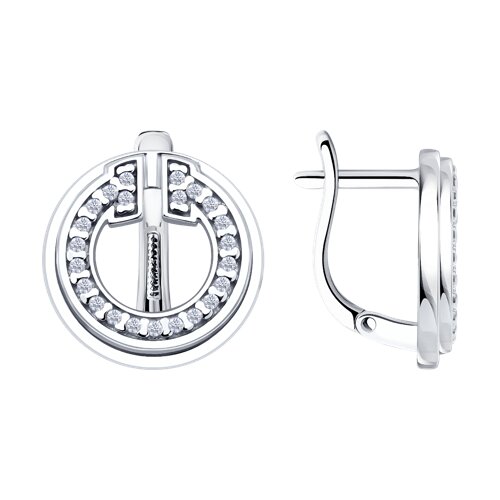 Серьги из серебра с фианитами Ювелирное изделие - Серьги из серебра с фианитами в магазине Best-Gold 152808