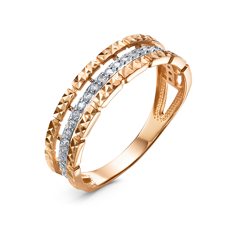 Ювелирное изделие - Кольцо из красного золота с фианитами в магазине Best-Gold 147235