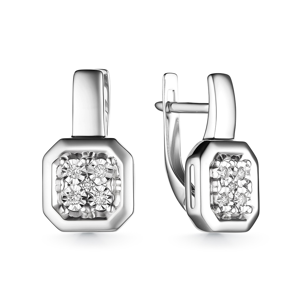 Серьги из белого золота с бриллиантами
