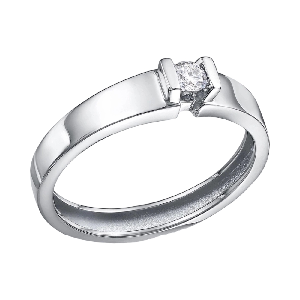 Кольцо помолвочное из белого золота с бриллиантом Ювелирное изделие - Кольцо помолвочное из белого золота с бриллиантом в магазине Best-Gold 050956