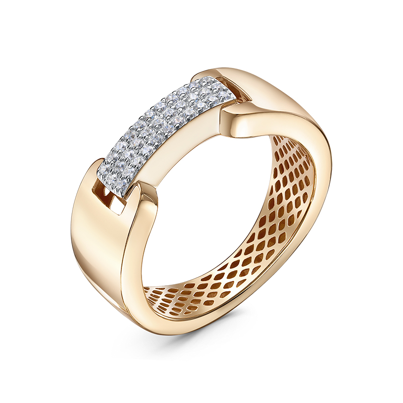 Кольцо из красного золота с фианитами Ювелирное изделие - Кольцо из красного золота с фианитами в магазине Best-Gold 140449