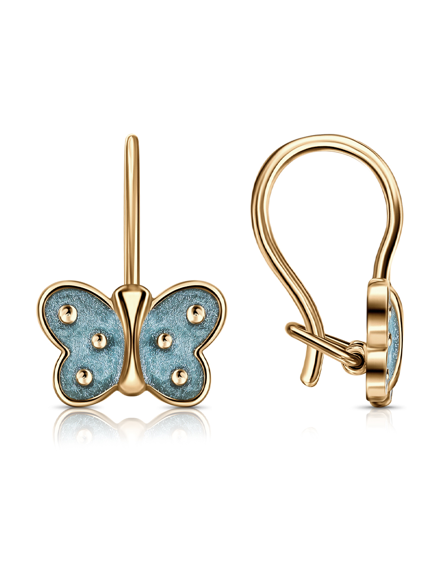 Серьги из красного золота с эмалью Ювелирное изделие - Серьги из красного золота с эмалью в магазине Best-Gold 134468