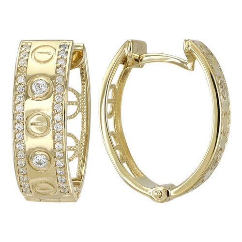 Ювелирное изделие - Серьги из красного золота с фианитами в магазине Best-Gold 023092