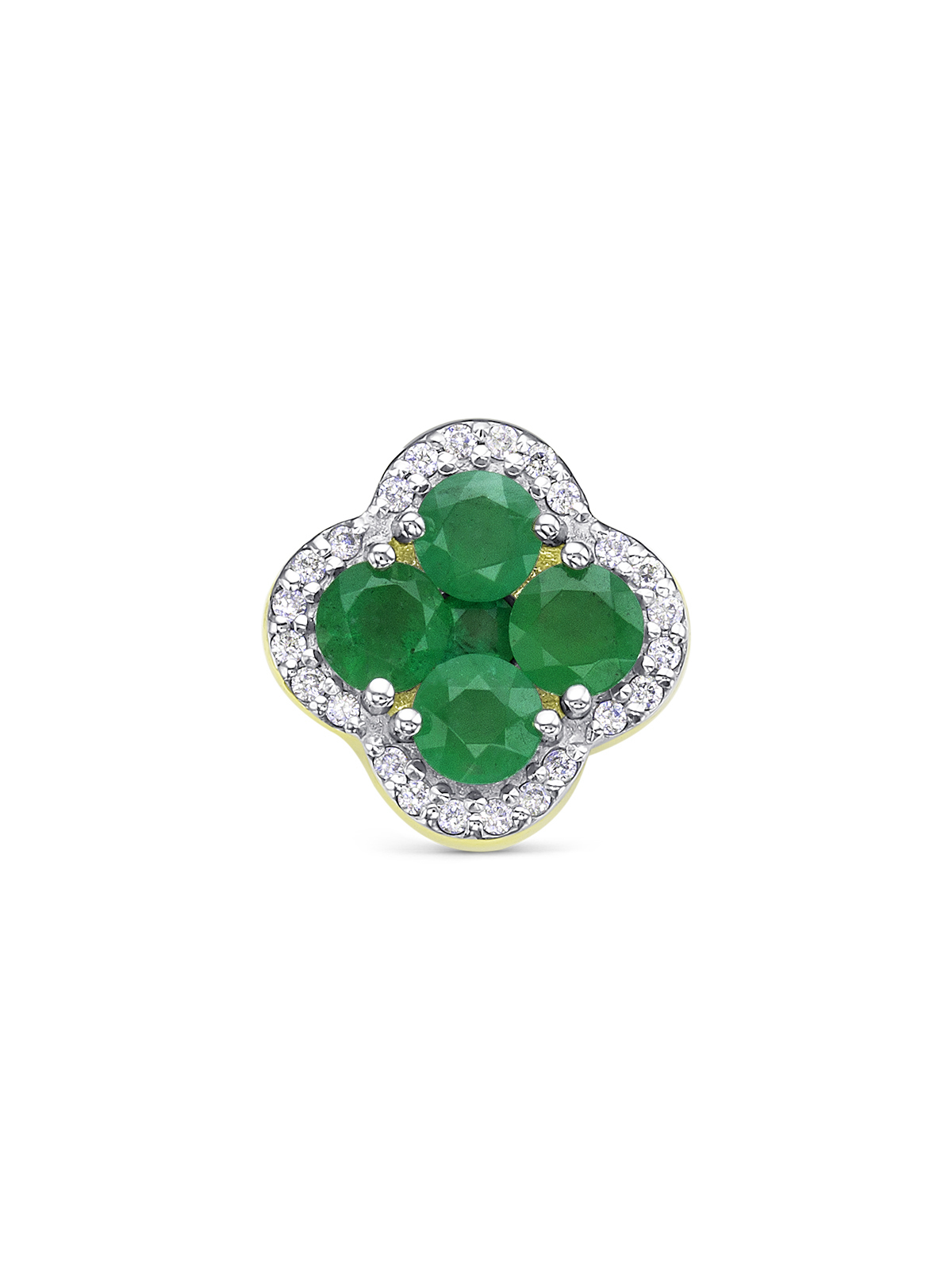 Подвеска из желтого золота с изумрудами и бриллиантами Ювелирное изделие - Подвеска из желтого золота с изумрудами и бриллиантами в магазине Best-Gold 131408