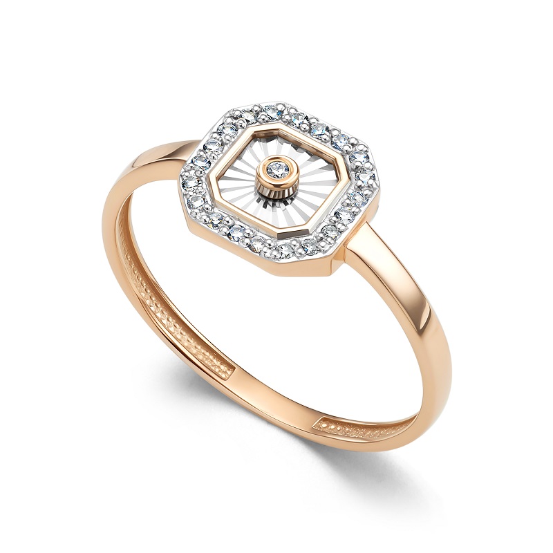 Кольцо  из красного золота с бриллиантами Ювелирное изделие - Кольцо  из красного золота с бриллиантами в магазине Best-Gold 154372