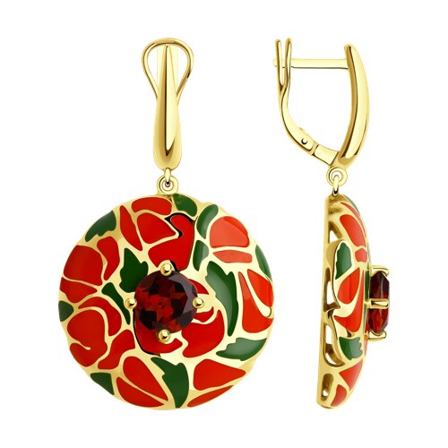 Серьги из серебра с ситаллом и эмалью Ювелирное изделие - Серьги из серебра с ситаллом и эмалью в магазине Best-Gold 152496