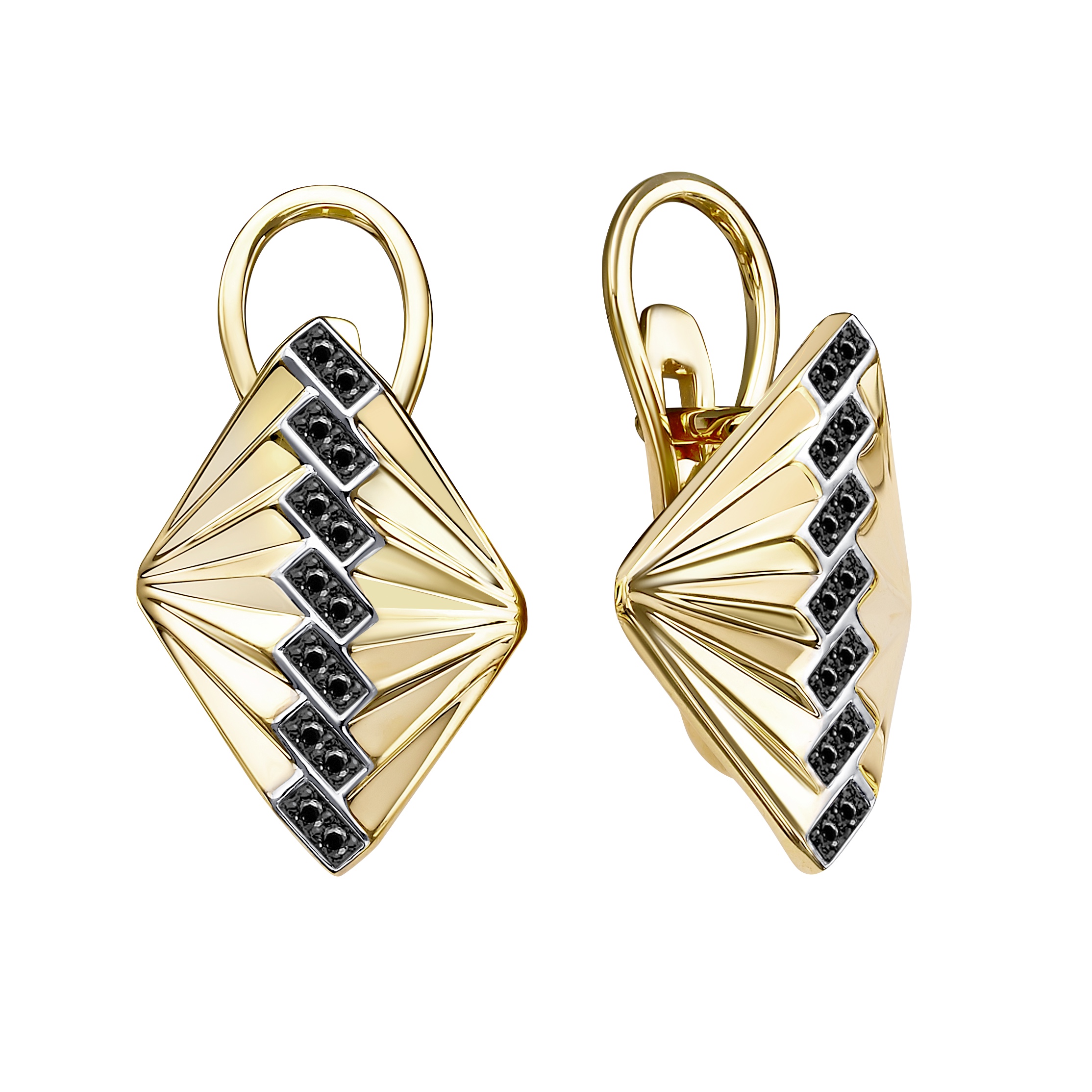 Ювелирное изделие - Серьги из желтого золота с бриллиантами в магазине Best-Gold 144224