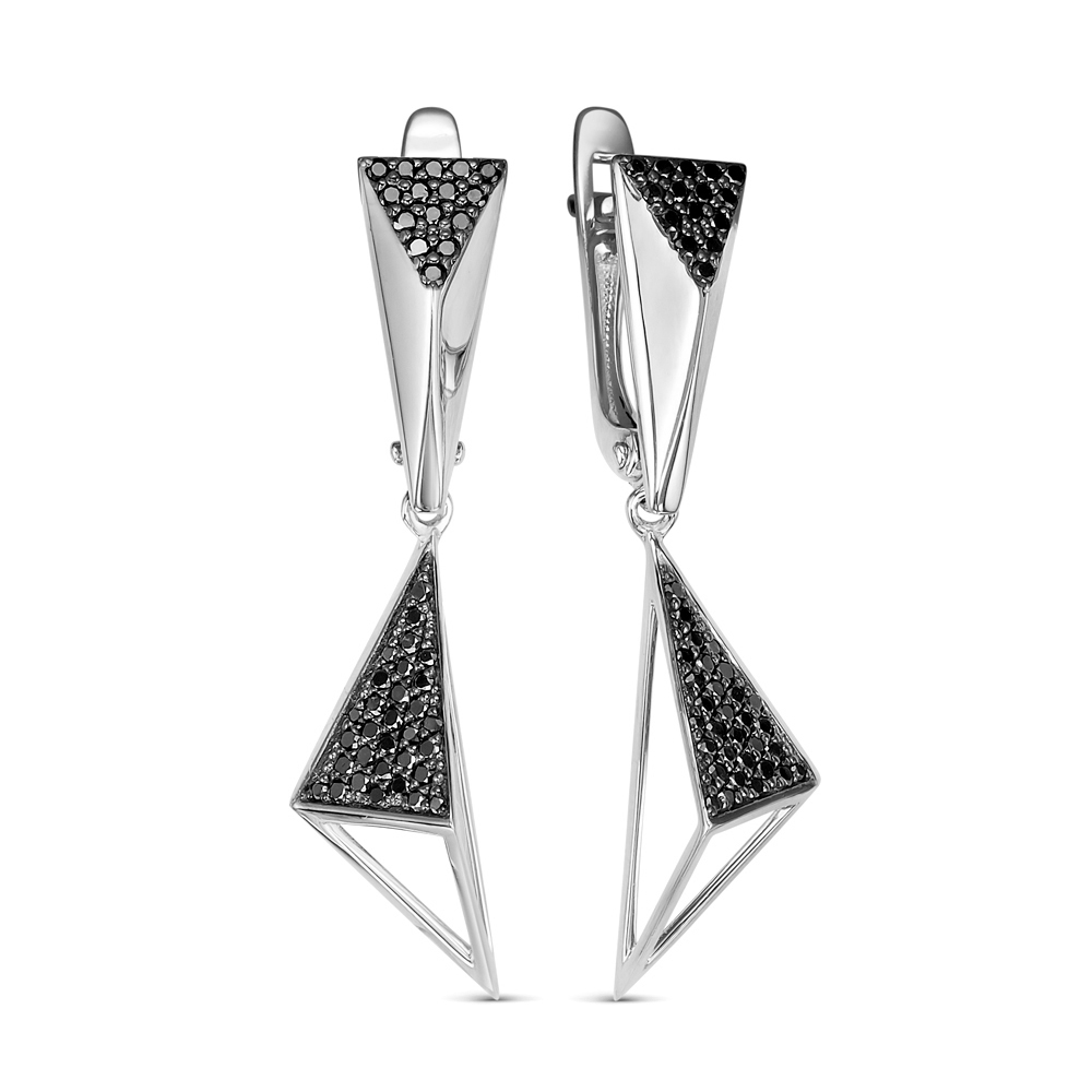 Серьги из белого золота с бриллиантами Ювелирное изделие - Серьги из белого золота с бриллиантами в магазине Best-Gold 150937