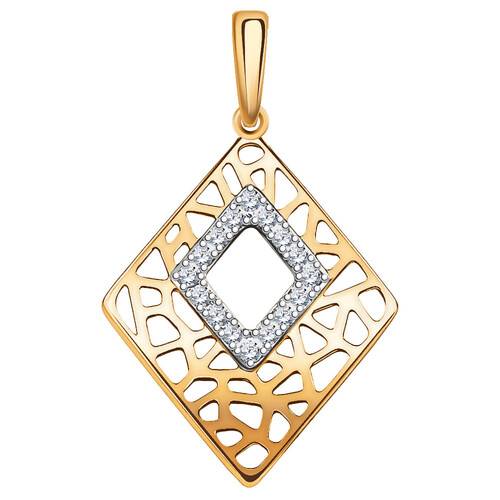Ювелирное изделие - Подвеска из красного золота с фианитами в магазине Best-Gold 120761