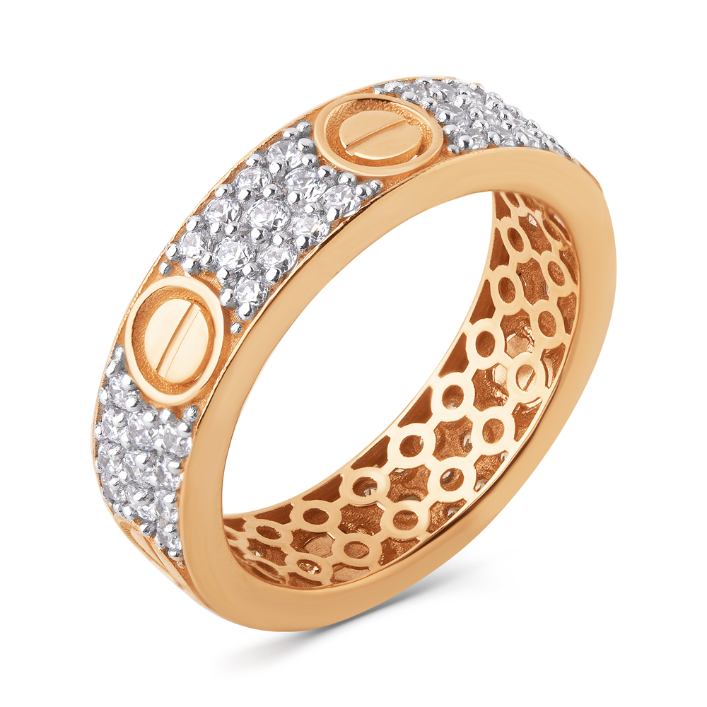 Кольцо из красного золота с фианитами Ювелирное изделие - Кольцо из красного золота с фианитами в магазине Best-Gold 145482