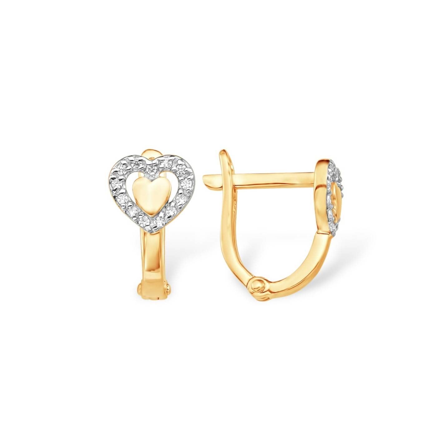 Ювелирное изделие - Серьги из красного золота с фианитами в магазине Best-Gold 151531