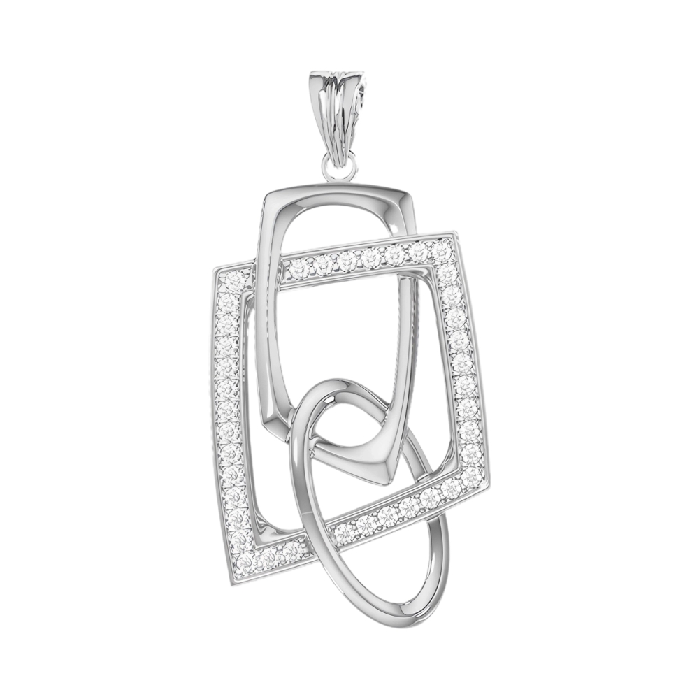 Ювелирное изделие - Подвеска из серебра с фианитами в магазине Best-Gold 112569