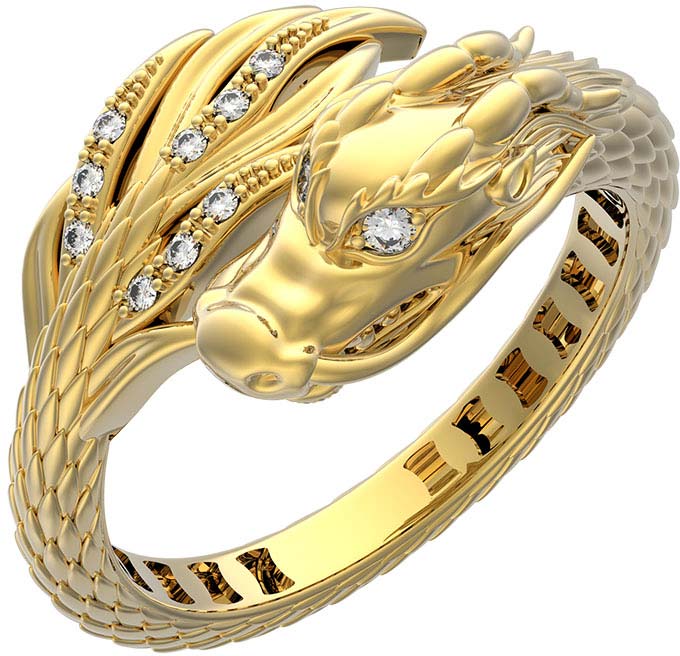 Ювелирное изделие - Кольцо из жёлтого золота с бриллиантами в магазине Best-Gold 131647