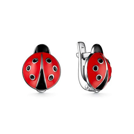 Серьги из серебра с эмалью Ювелирное изделие - Серьги из серебра с эмалью в магазине Best-Gold 033463