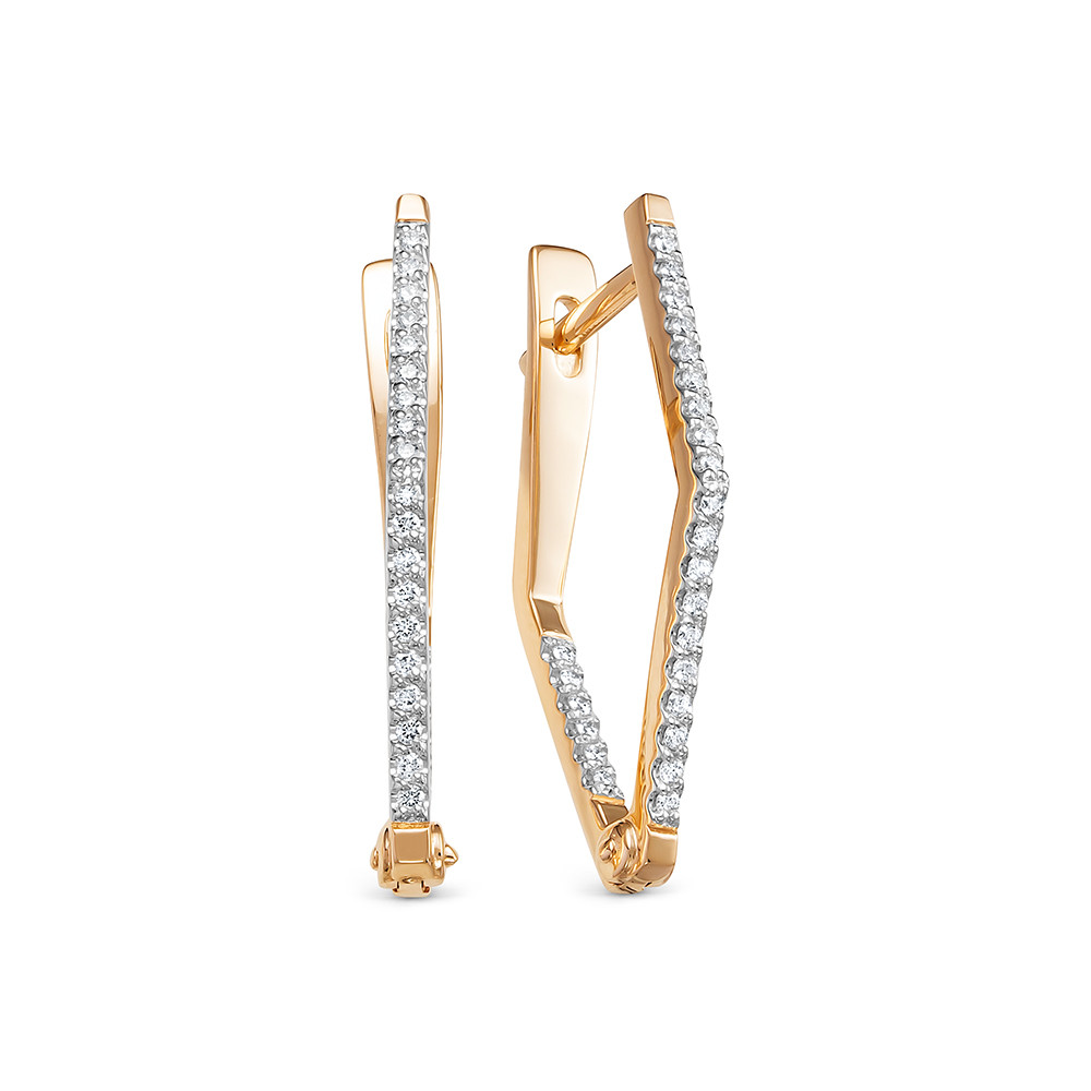 Серьги из красного золота с бриллиантами Ювелирное изделие - Серьги из красного золота с бриллиантами в магазине Best-Gold 029406